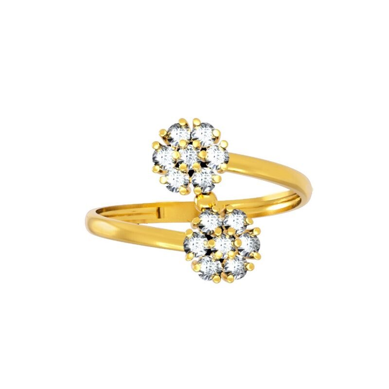 Double Floral Ladies Ring